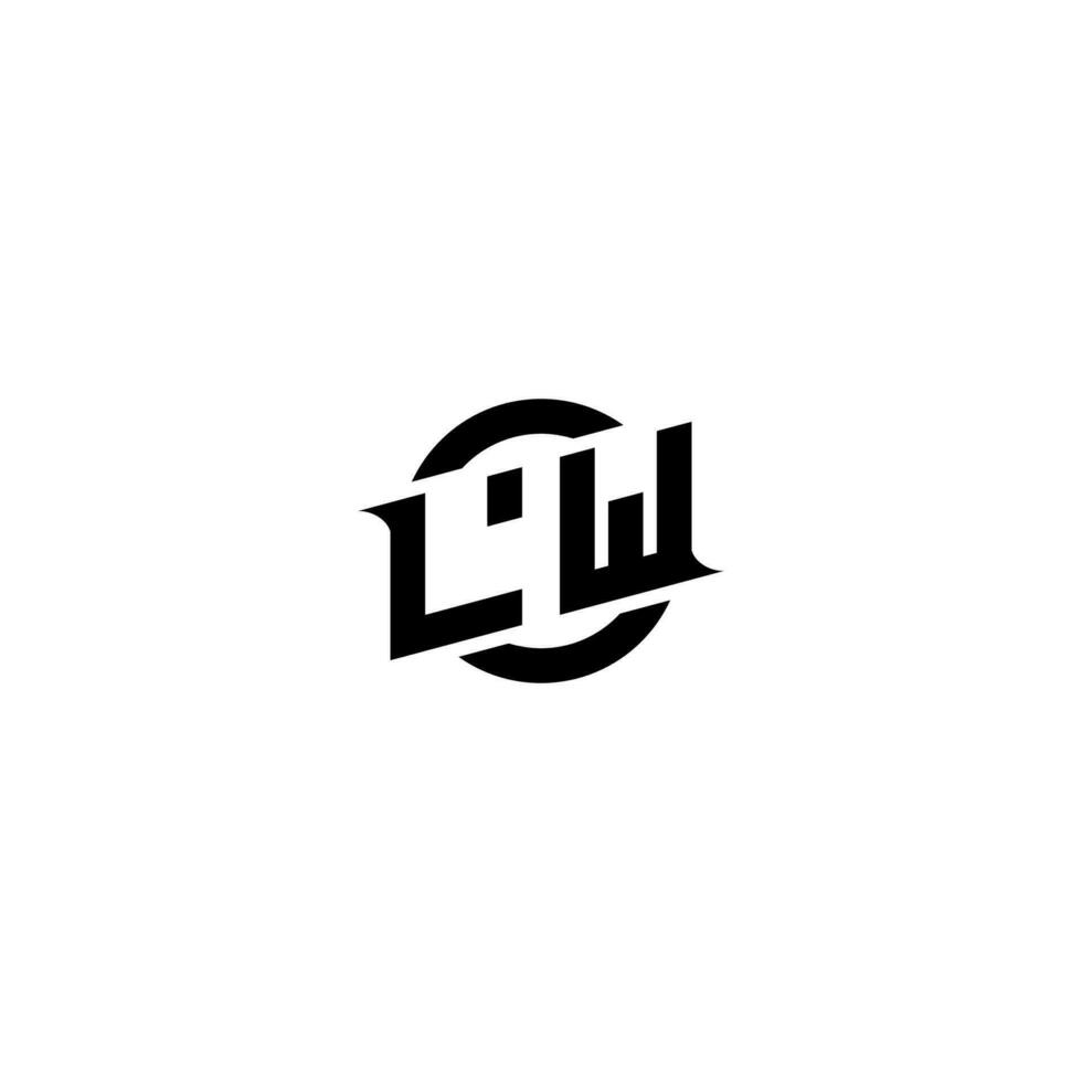 lw premie esport logo ontwerp initialen vector
