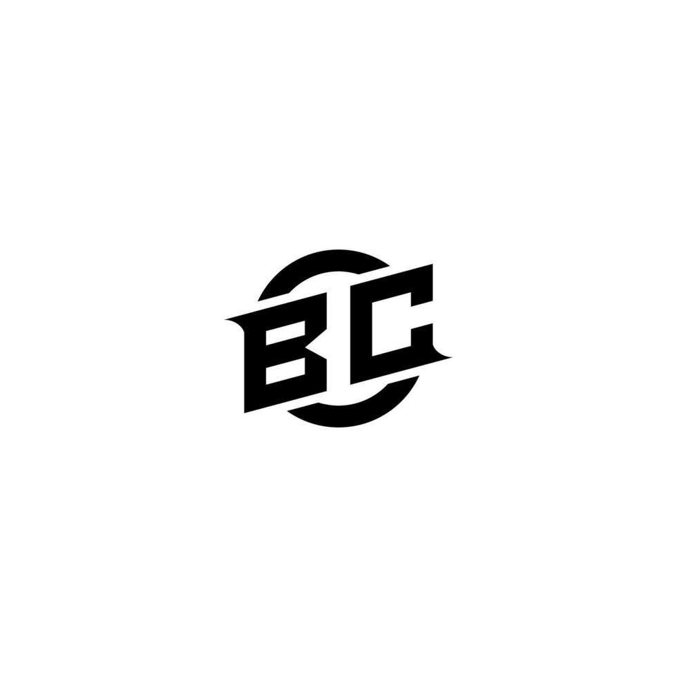 bc premie esport logo ontwerp initialen vector