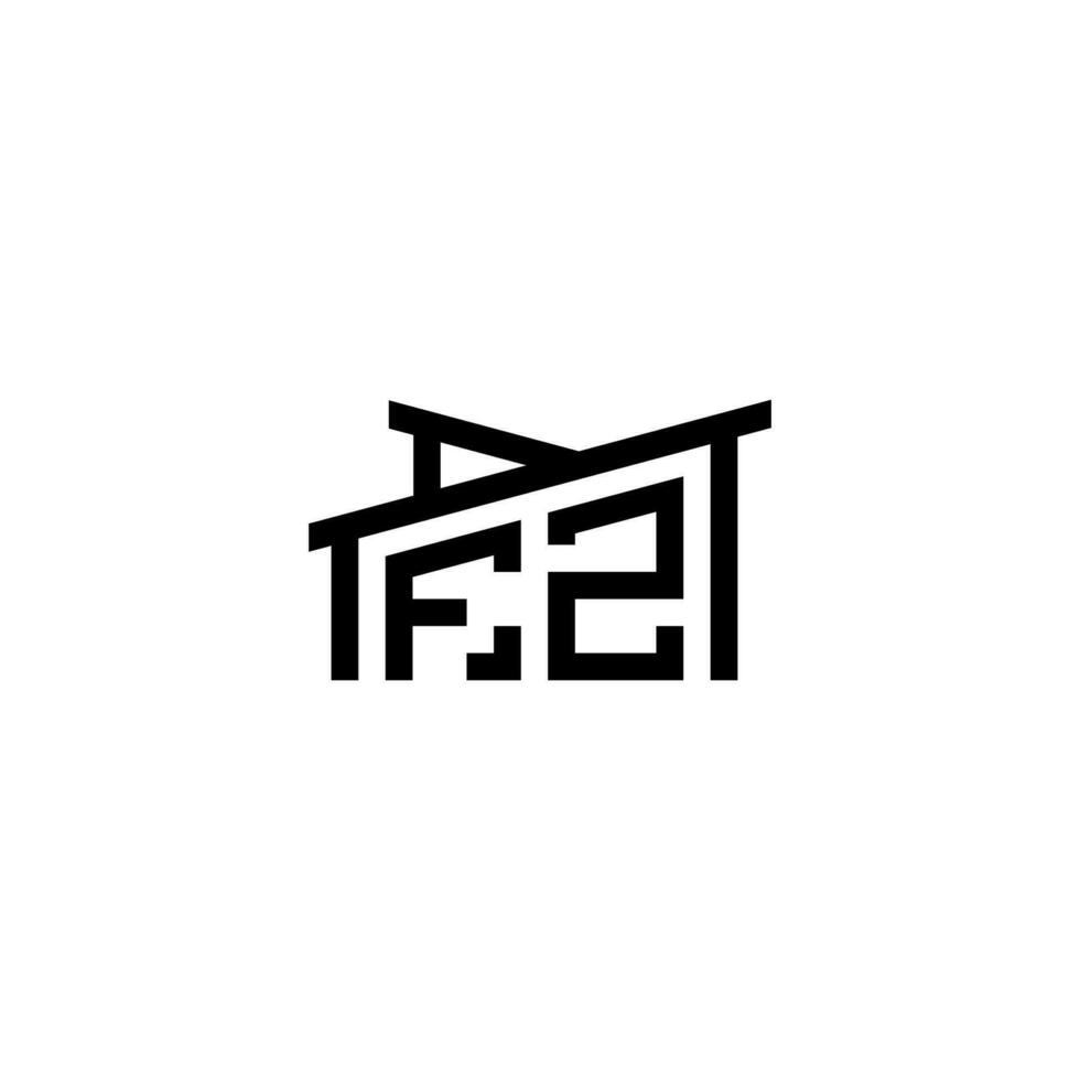 fz eerste brief in echt landgoed logo concept vector