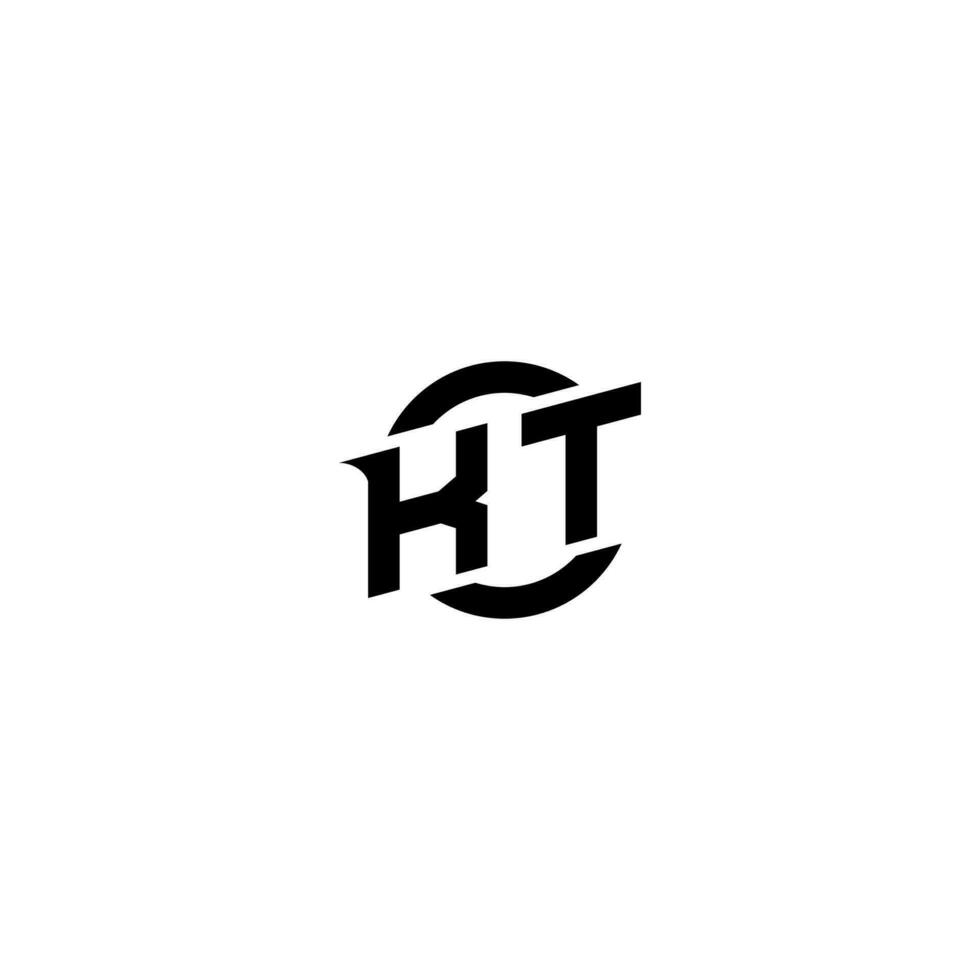 kt premie esport logo ontwerp initialen vector