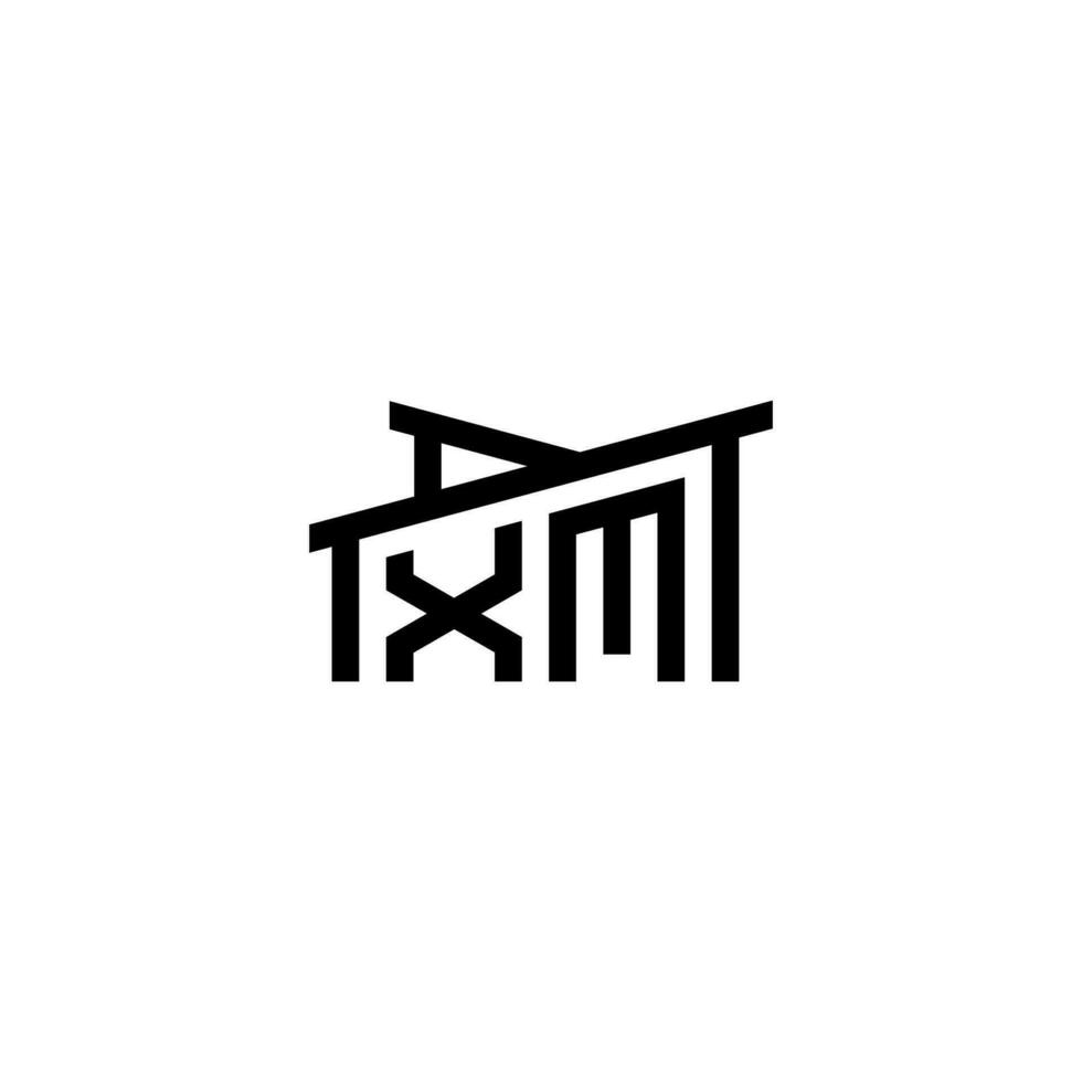 xm eerste brief in echt landgoed logo concept vector