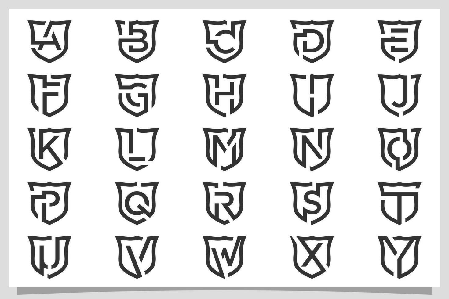 brief shiled logo ontwerp uniek concept premie vector