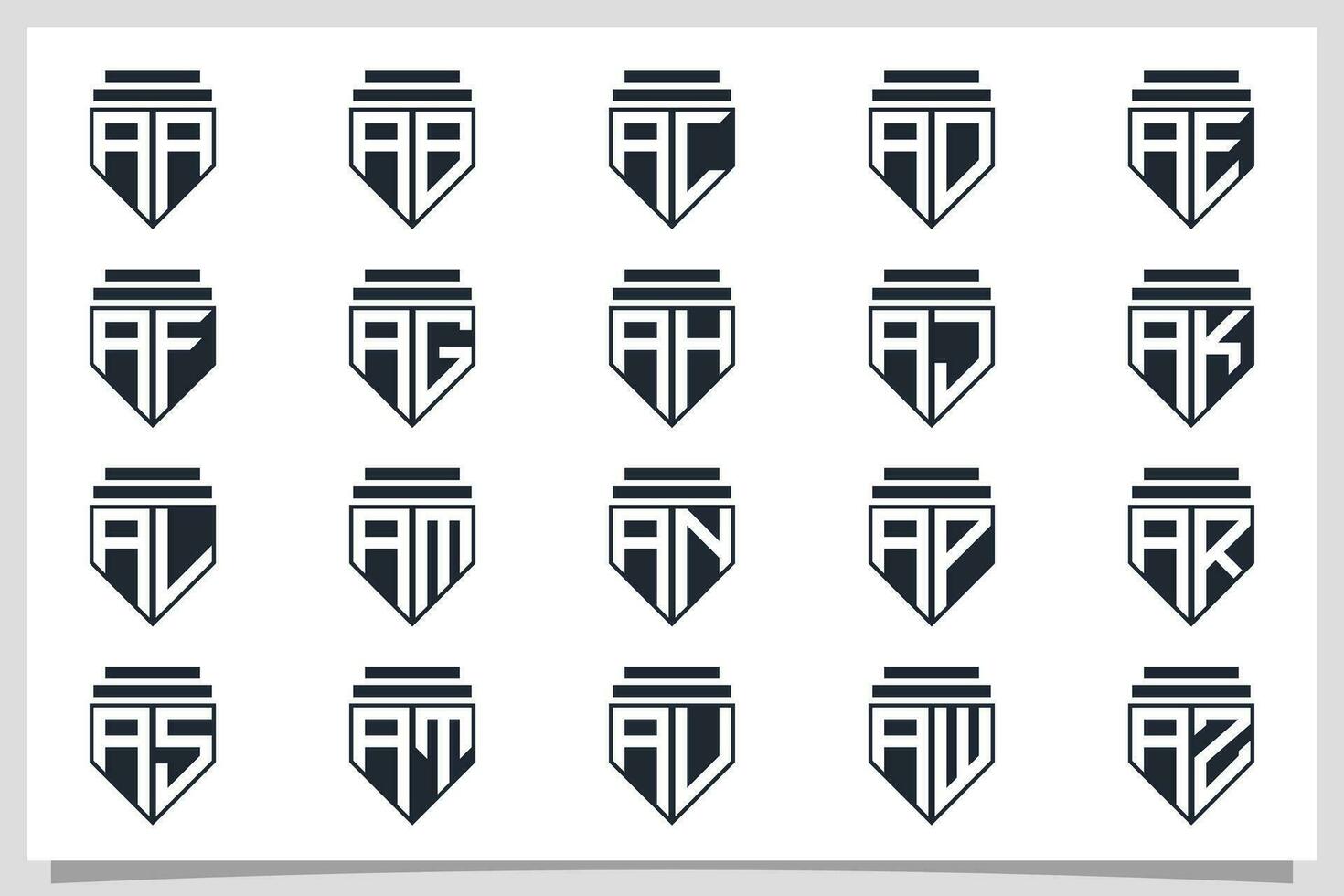 brief shiled logo ontwerp uniek concept premie vector