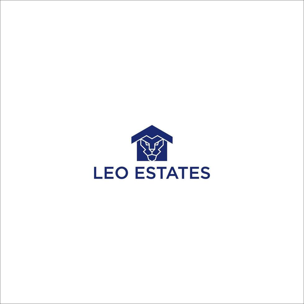 Leo landgoederen een eigendom beheer bedrijf logo. geschikt voor bedrijf eigenaren wie eigen eigendom vector