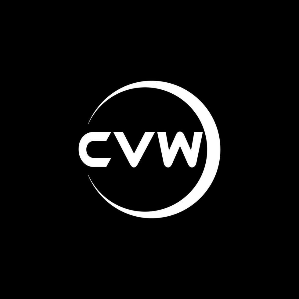 cvw brief logo ontwerp, inspiratie voor een uniek identiteit. modern elegantie en creatief ontwerp. watermerk uw succes met de opvallend deze logo. vector