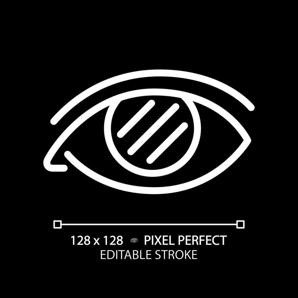 2d pixel perfect bewerkbare wit kleur blindheid icoon, geïsoleerd vector, dun lijn illustratie vertegenwoordigen oog zorg. vector