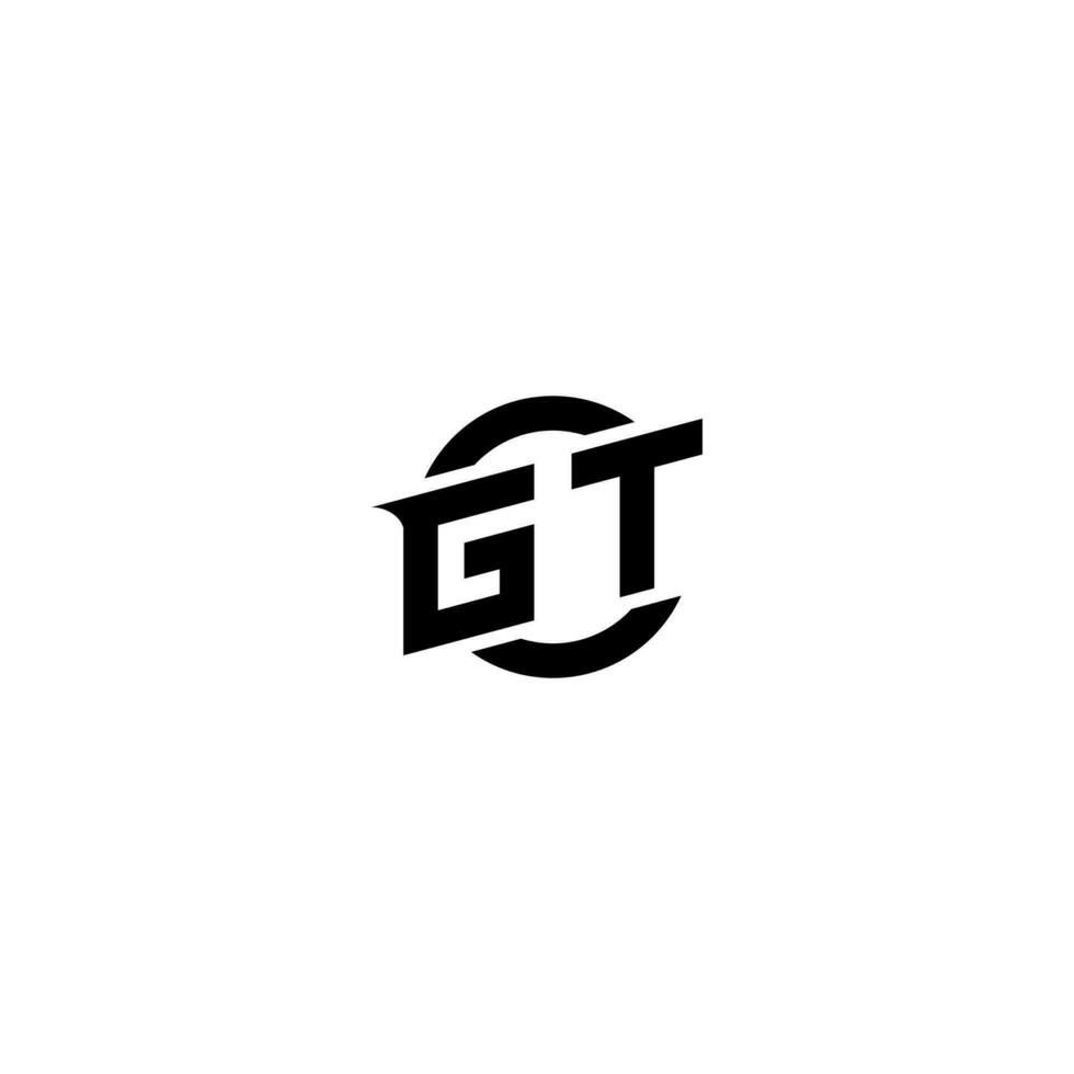 gt premie esport logo ontwerp initialen vector