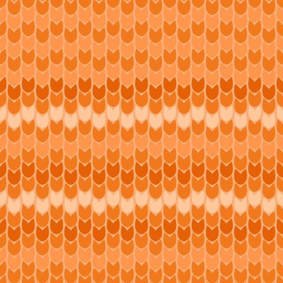 oranje naadloos patroon van gevlochten loops van garen met ornament vector