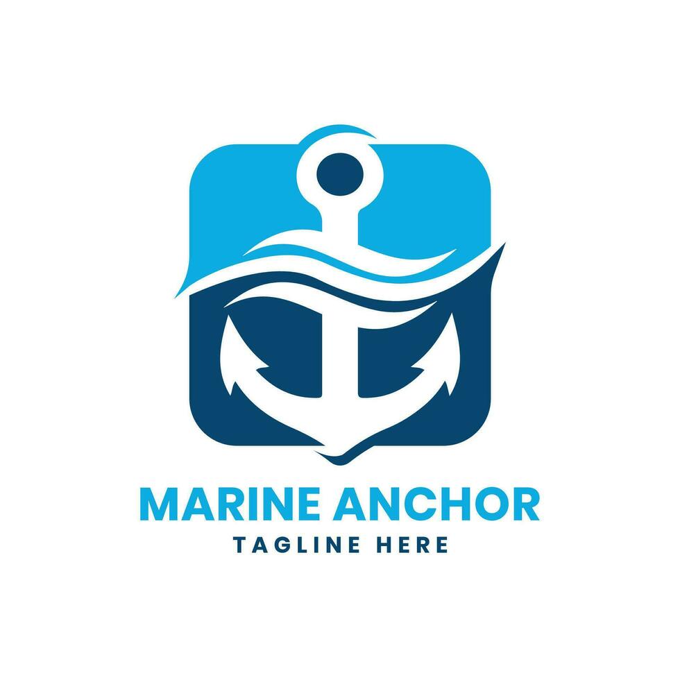 marinier anker logo ontwerp modern minimaal concept voor marinier industrie oceaan en schepen vector