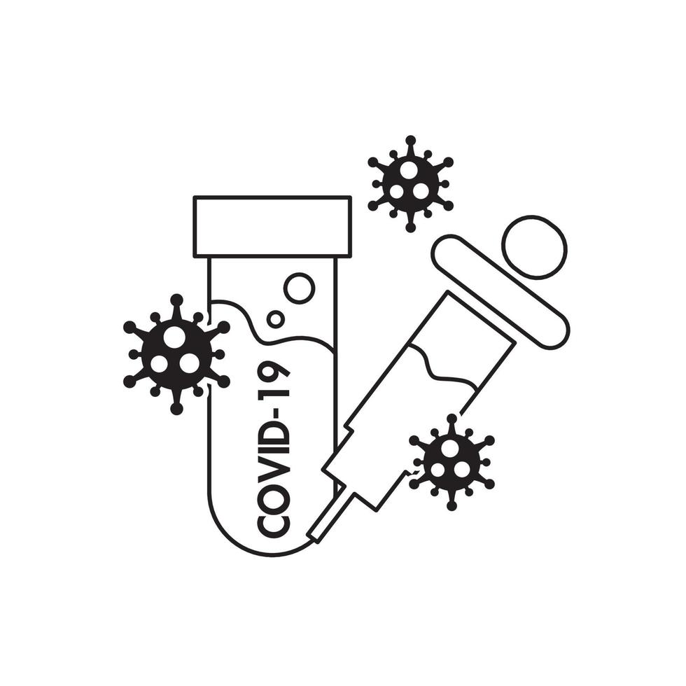 pictogrammen op het thema van coronavirus covid 19 - blijf thuis vector logo afbeelding