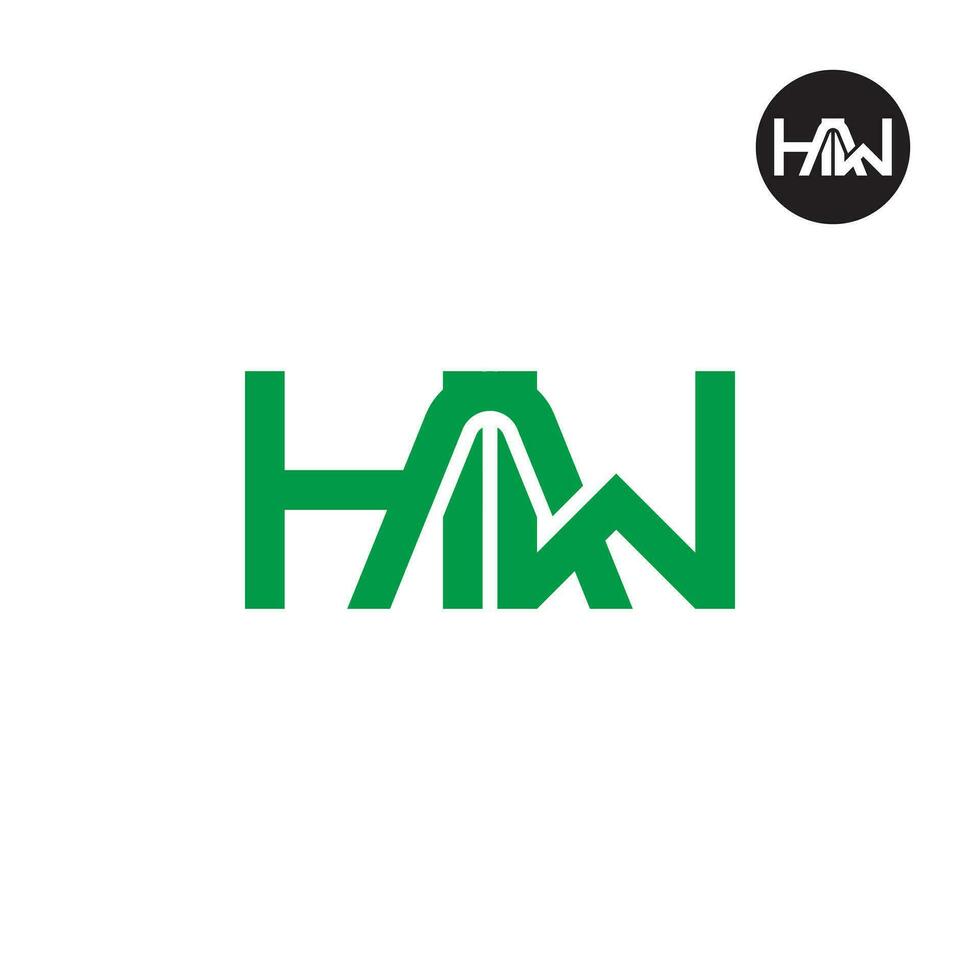 brief haw monogram logo ontwerp vector