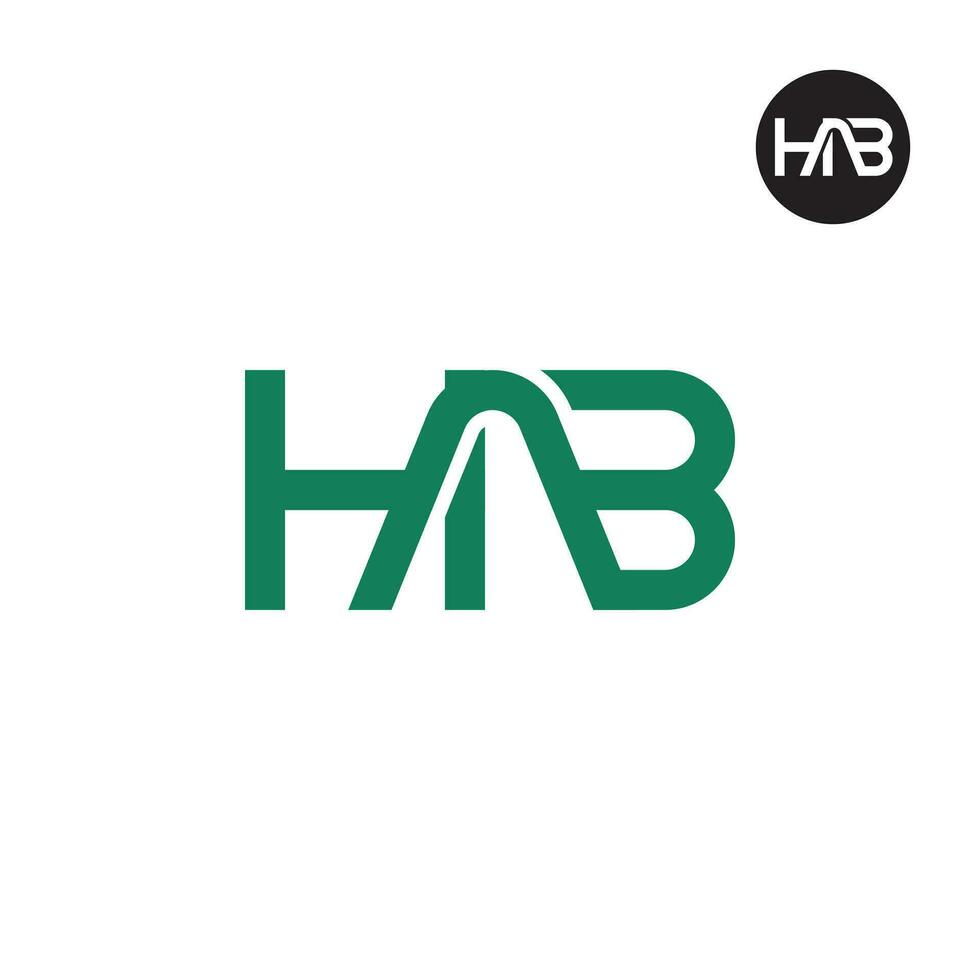 brief hab monogram logo ontwerp vector