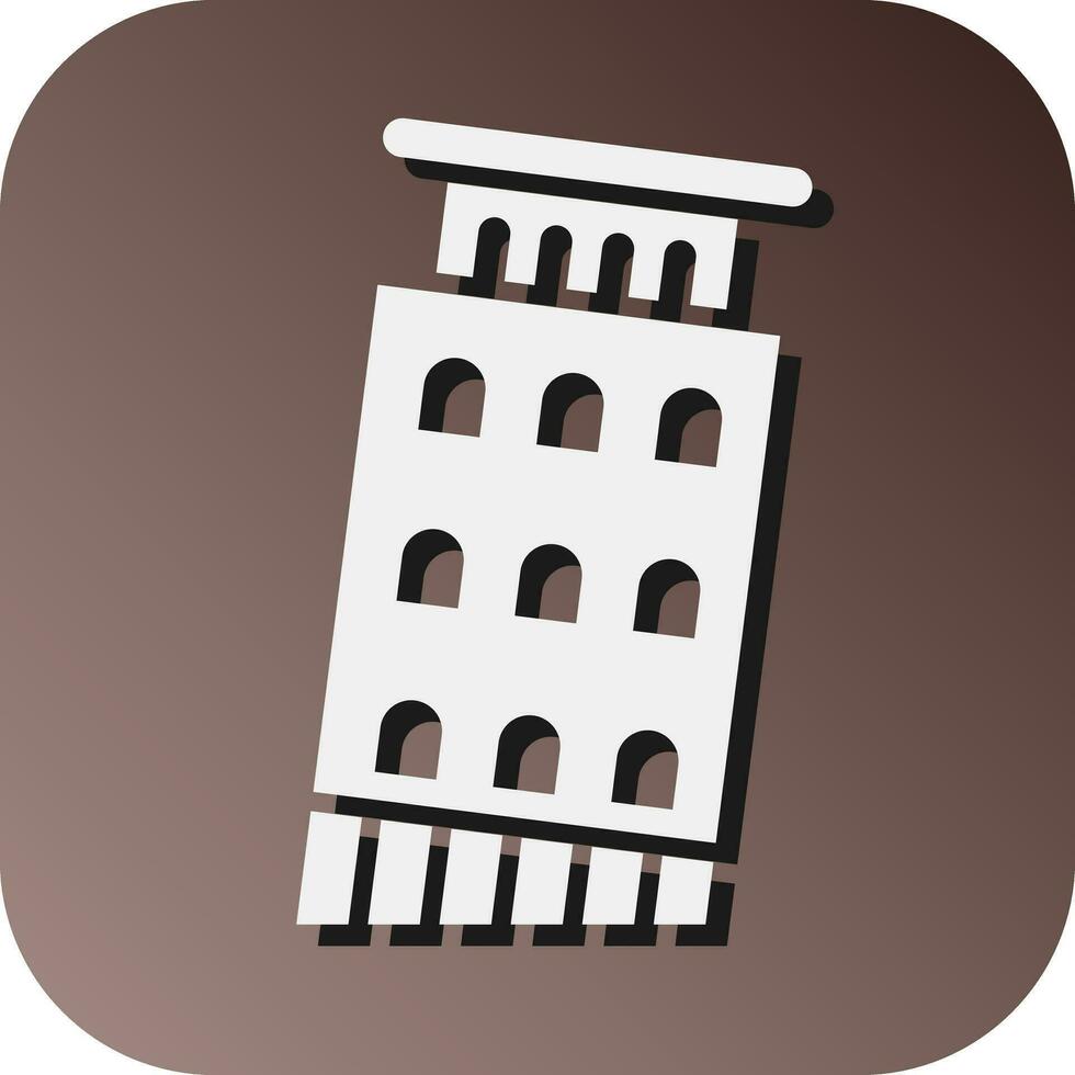 leunend toren van Pisa vector glyph helling achtergrond icoon voor persoonlijk en reclame gebruiken.