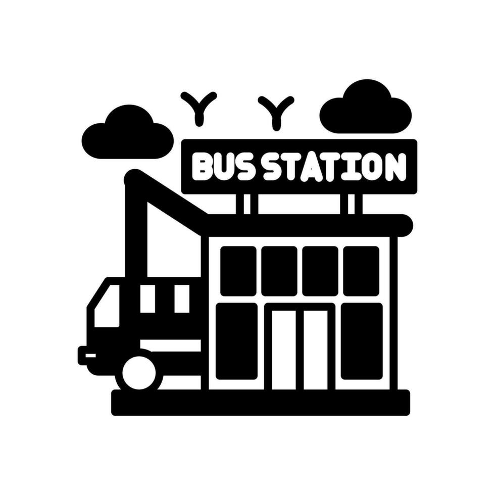 bus stationicoon in vector. illustratie vector