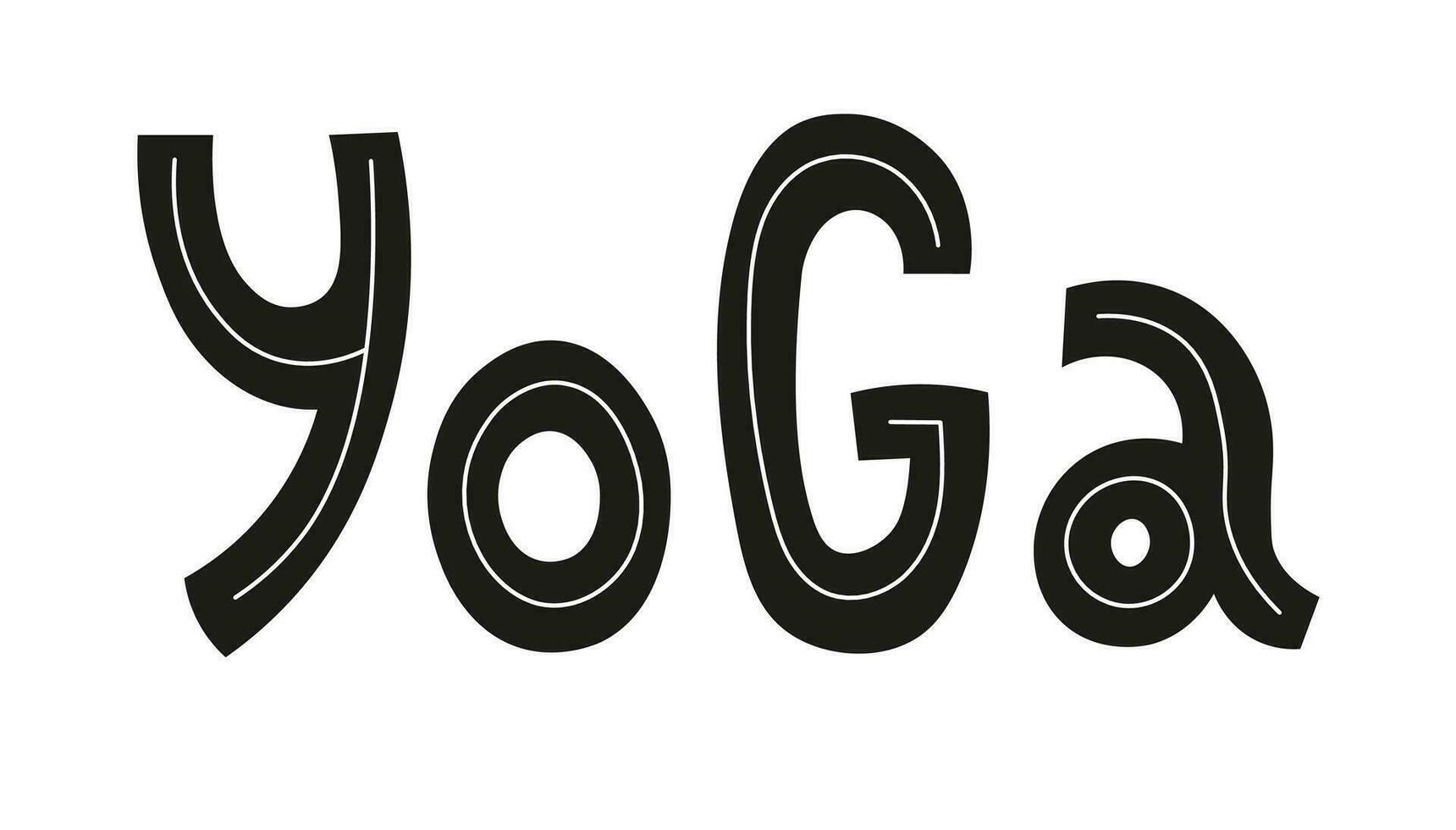 yoga belettering opschrift vector