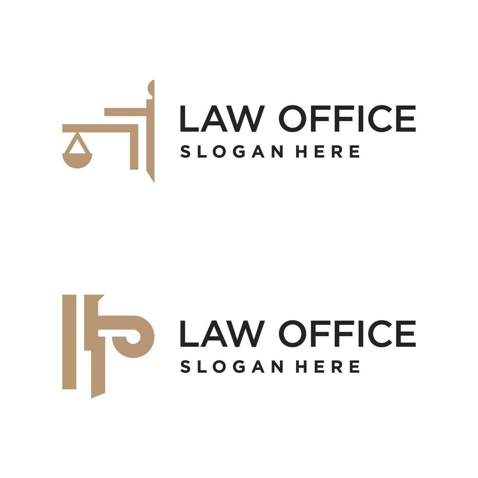 wet kantoor logo ontwerp idee met creatief element concept stijl vector