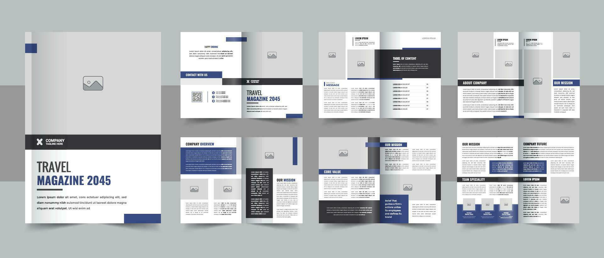 modern reizen agentschap brochure ontwerp sjabloon of reizen tijdschrift lay-out vector