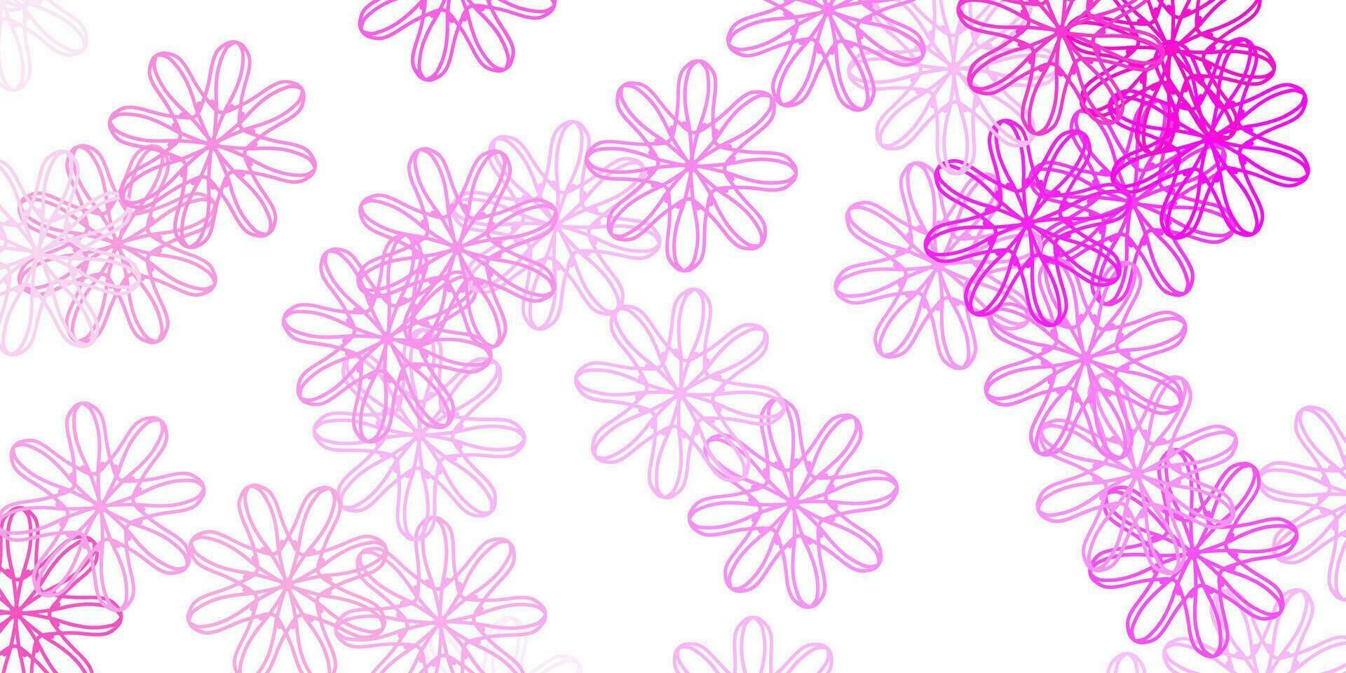 lichtroze, gele vectorkrabbelachtergrond met bloemen. vector