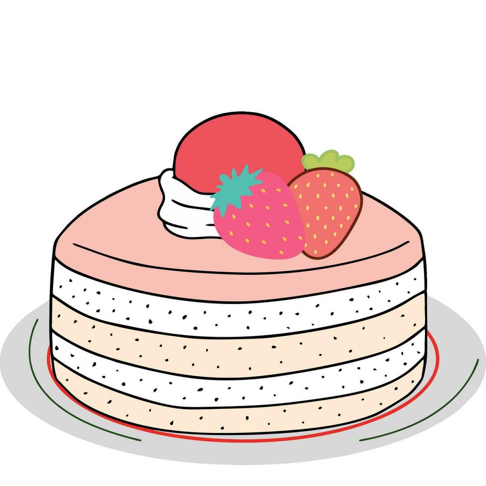 illustratie van taart Aan een bord vector