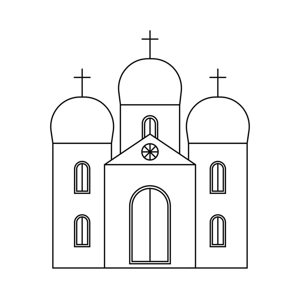Katholiek tempel vector lijn icoon. kerk lijn kunst icoon geïsoleerd