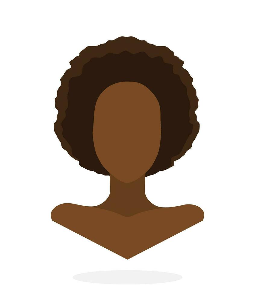 vlak stijl avatar van Afrikaanse Amerikaans Dames met afro kapsel. vector illustratie. ontwerp element geïsoleerd Aan wit achtergrond