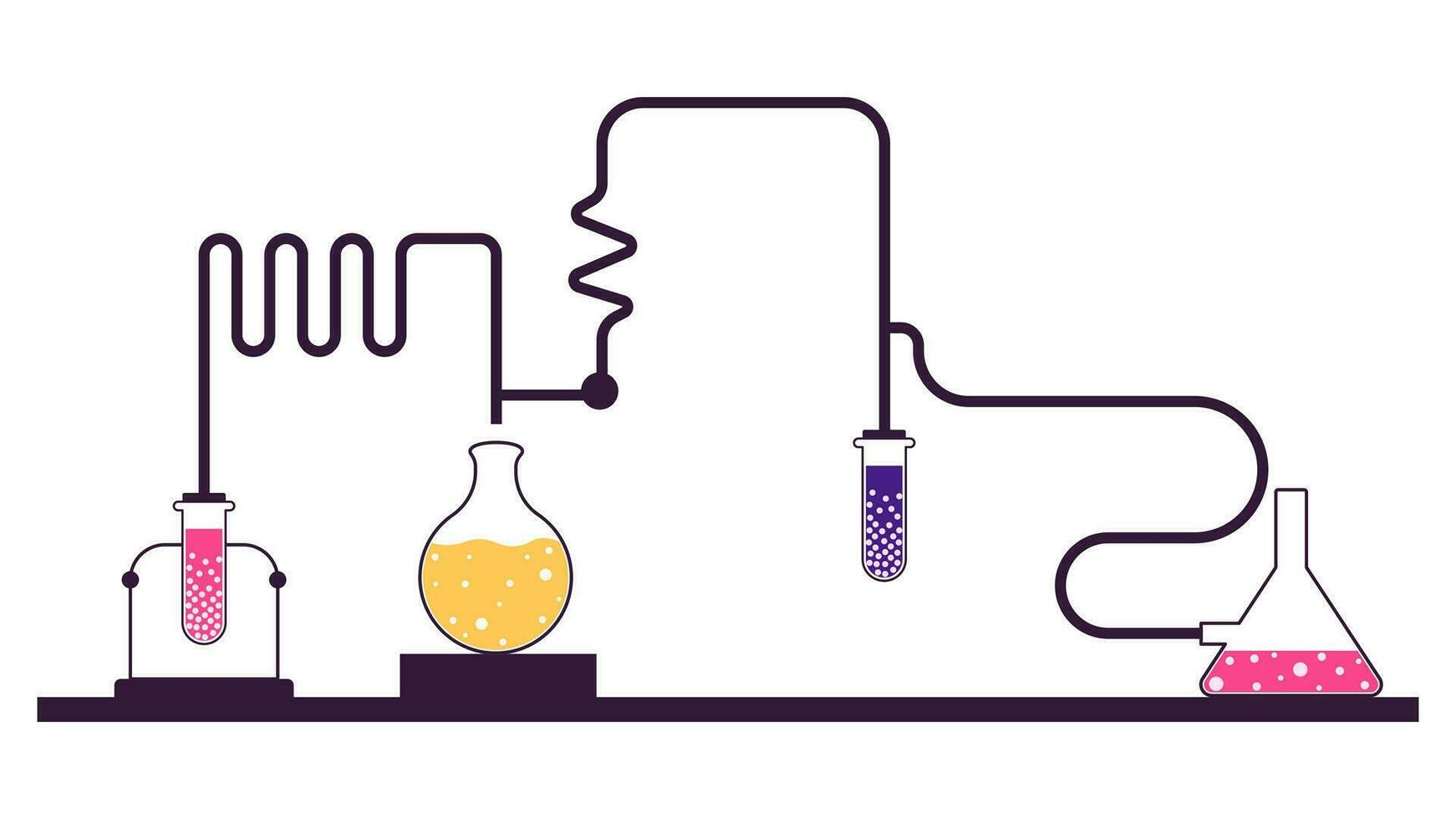 kolven en bekers en glas buis vector