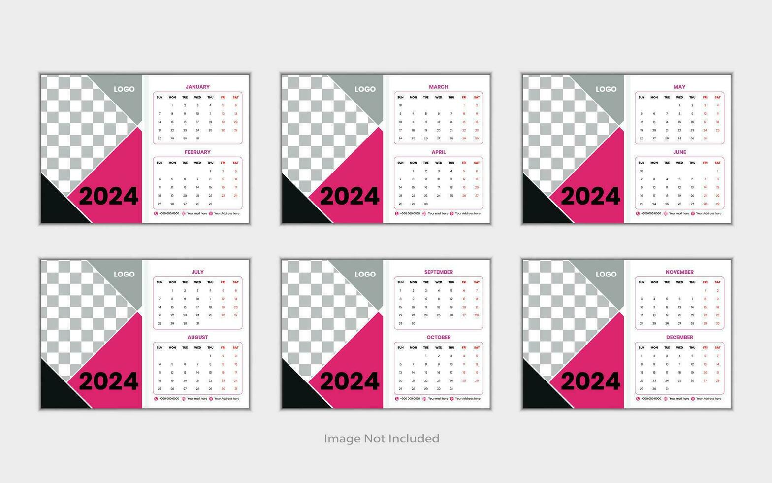 kalender 2024 sjabloon ontwerp. vector
