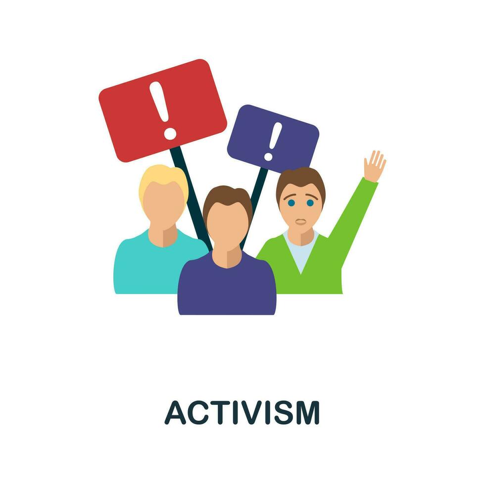 activisme vlak icoon. gekleurde gevulde gemakkelijk activisme icoon voor Sjablonen, web ontwerp en infographics vector