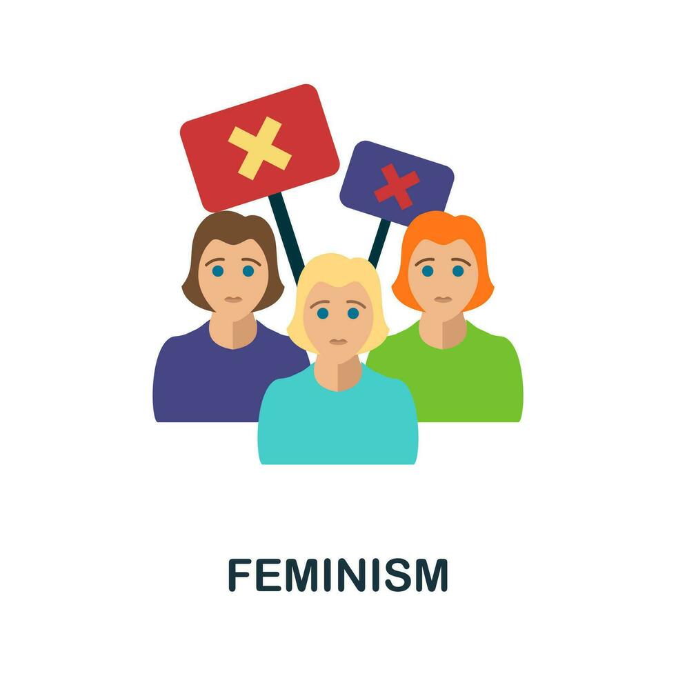 feminisme vlak icoon. kleur gemakkelijk element van activisme verzameling. creatief feminisme icoon voor web ontwerp, Sjablonen, infographics en meer vector