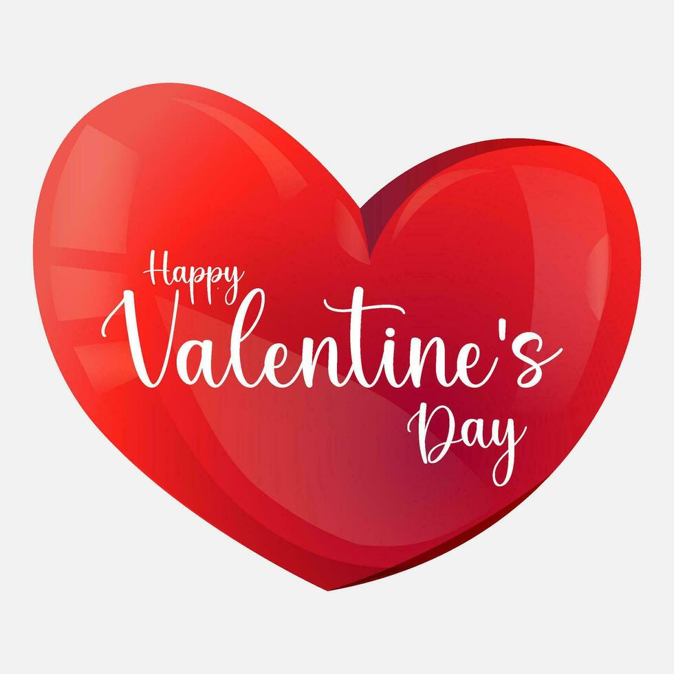 gelukkig Valentijn dag 3d hart vector