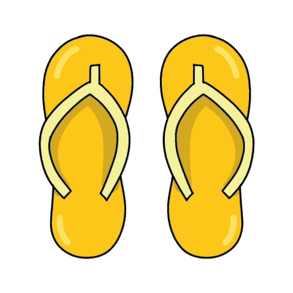 geel zomer slippers. geïsoleerd Aan wit vector