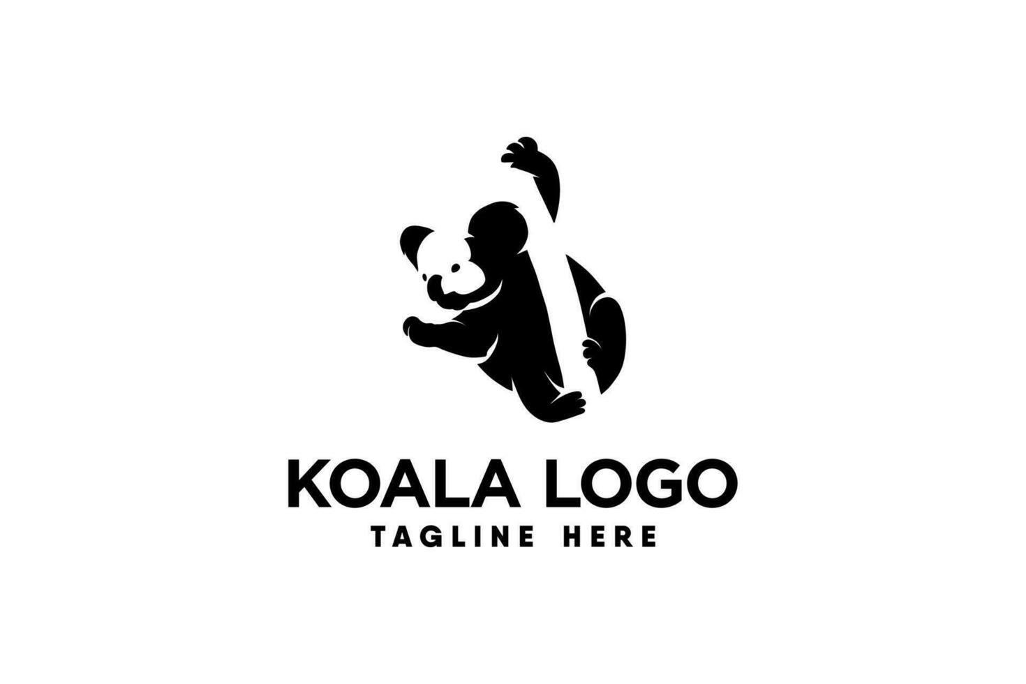 koala logo vector met modern en schoon silhouet stijl