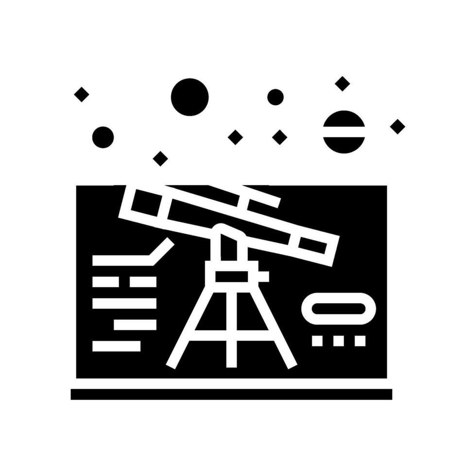 astrofysica ruimte exploratie glyph icoon vector illustratie