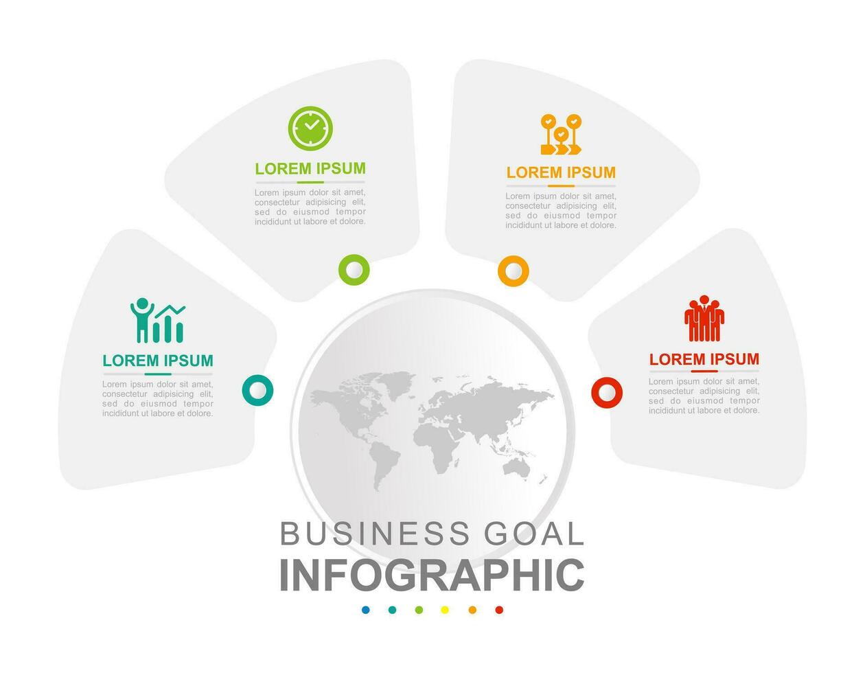 infographic bedrijf sjabloon. infographics in de het formulier van een cirkel en 4 segmenten met een schets en Nee vullen. concept presentatie. vector