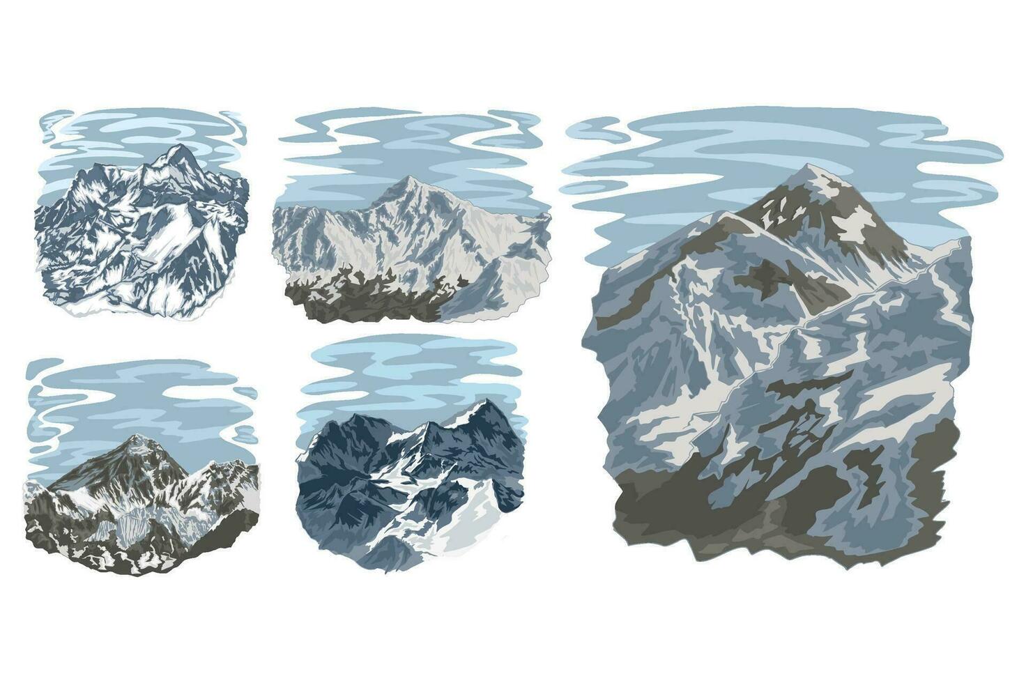 reeks van Everest berg vector kunst