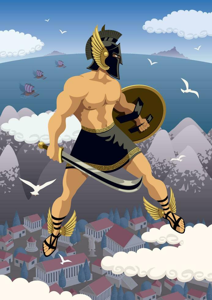 perseus Grieks held vector