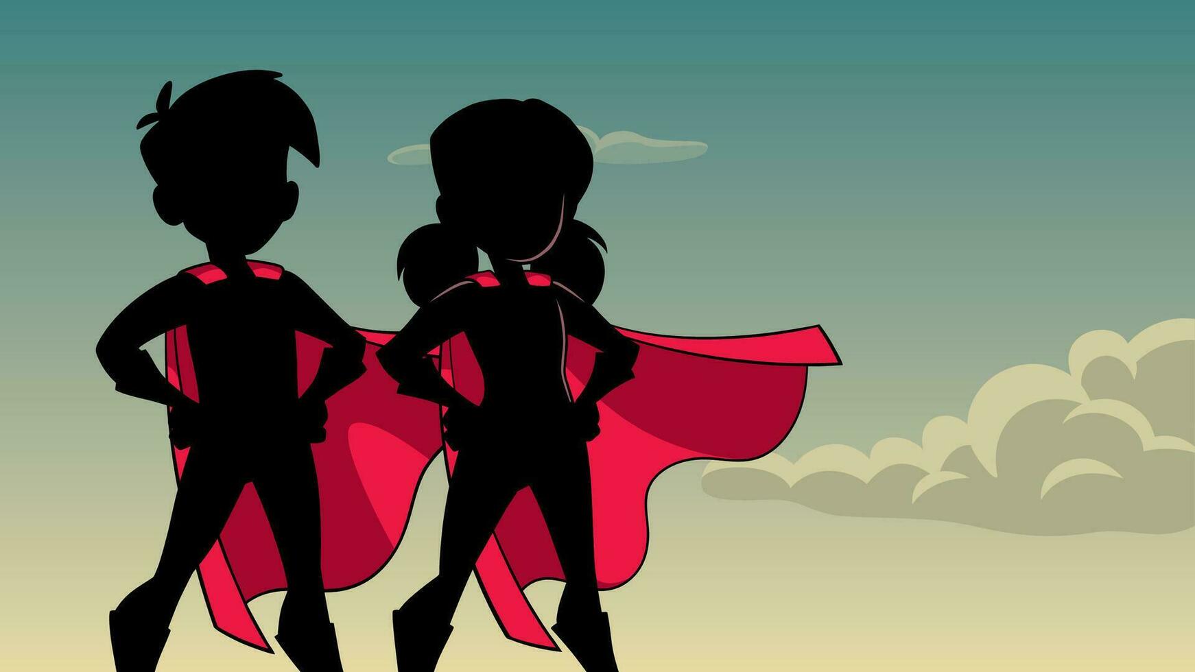 super kinderen lucht silhouet vector