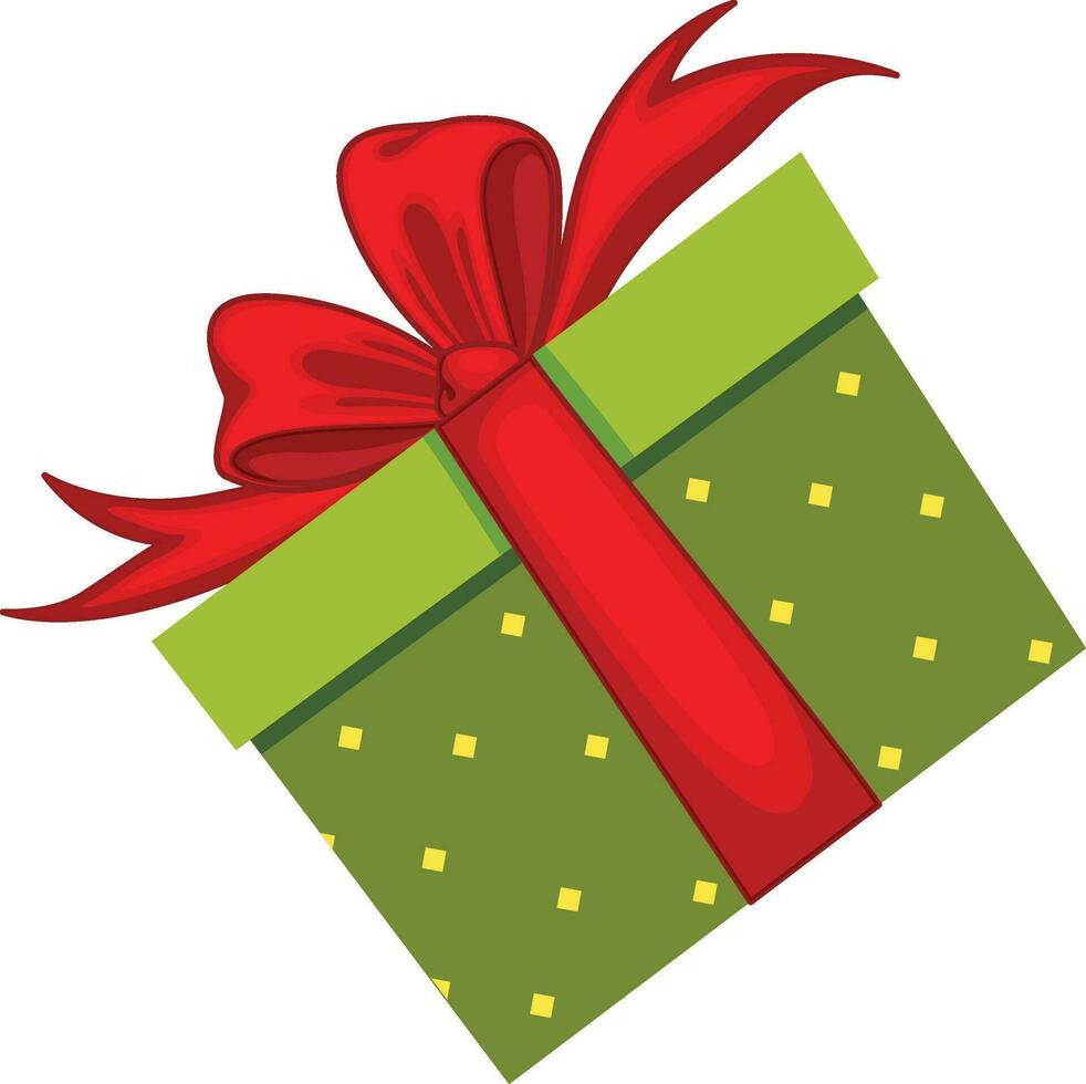 pr3d groen geschenk doos met rood lint, f groen geschenk doos met roze lint vector