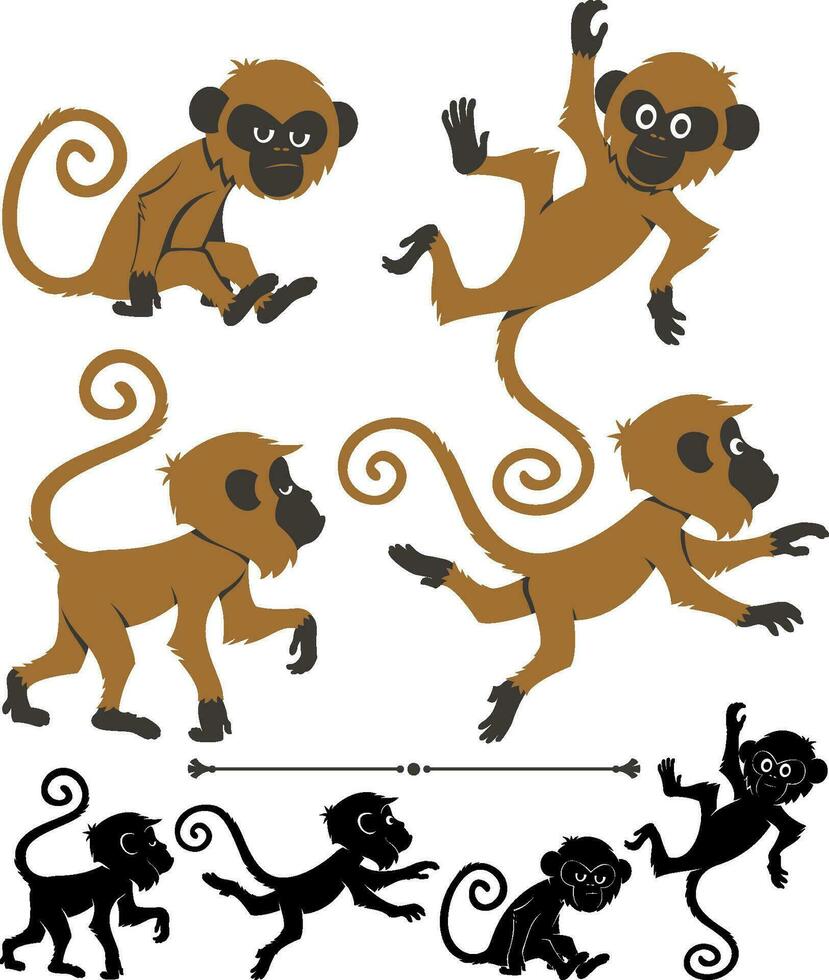 apen tekenfilm reeks vector