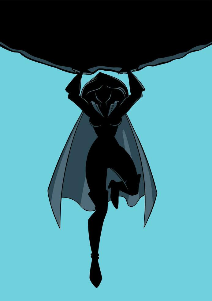 superheldin Holding kei silhouet vector