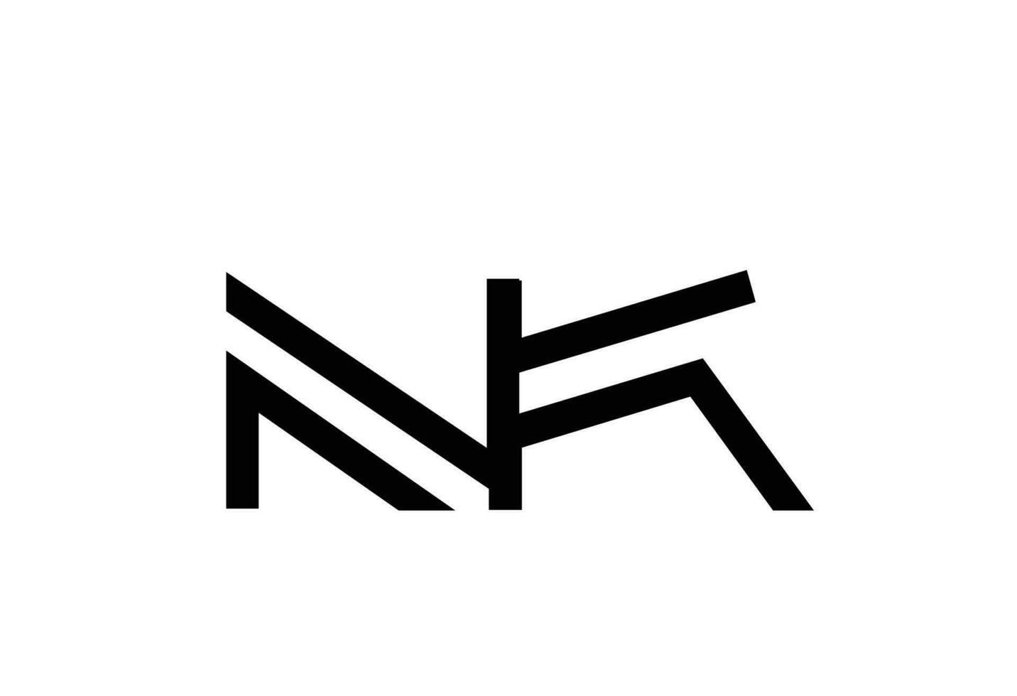 minimaal abstract nk logo vrij vector