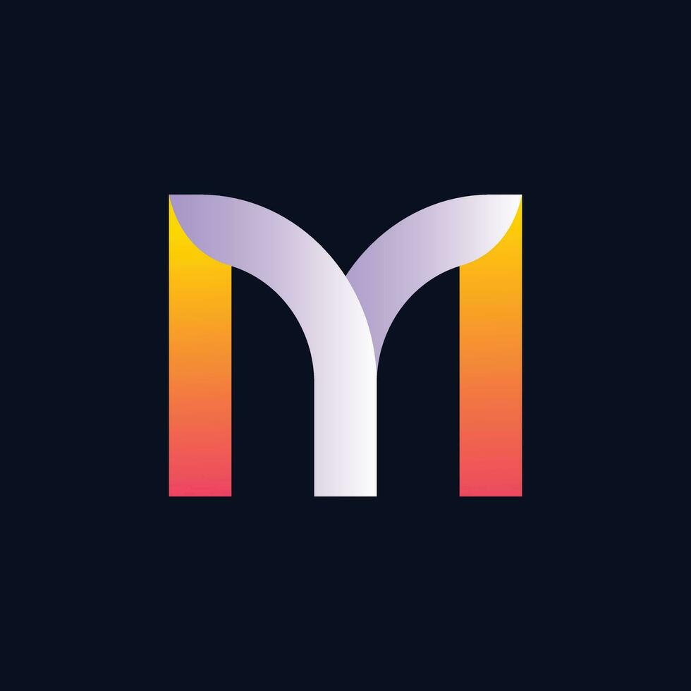m brief logo ontwerp vector , m initialen logo ontwerp pro vector modern en creatief