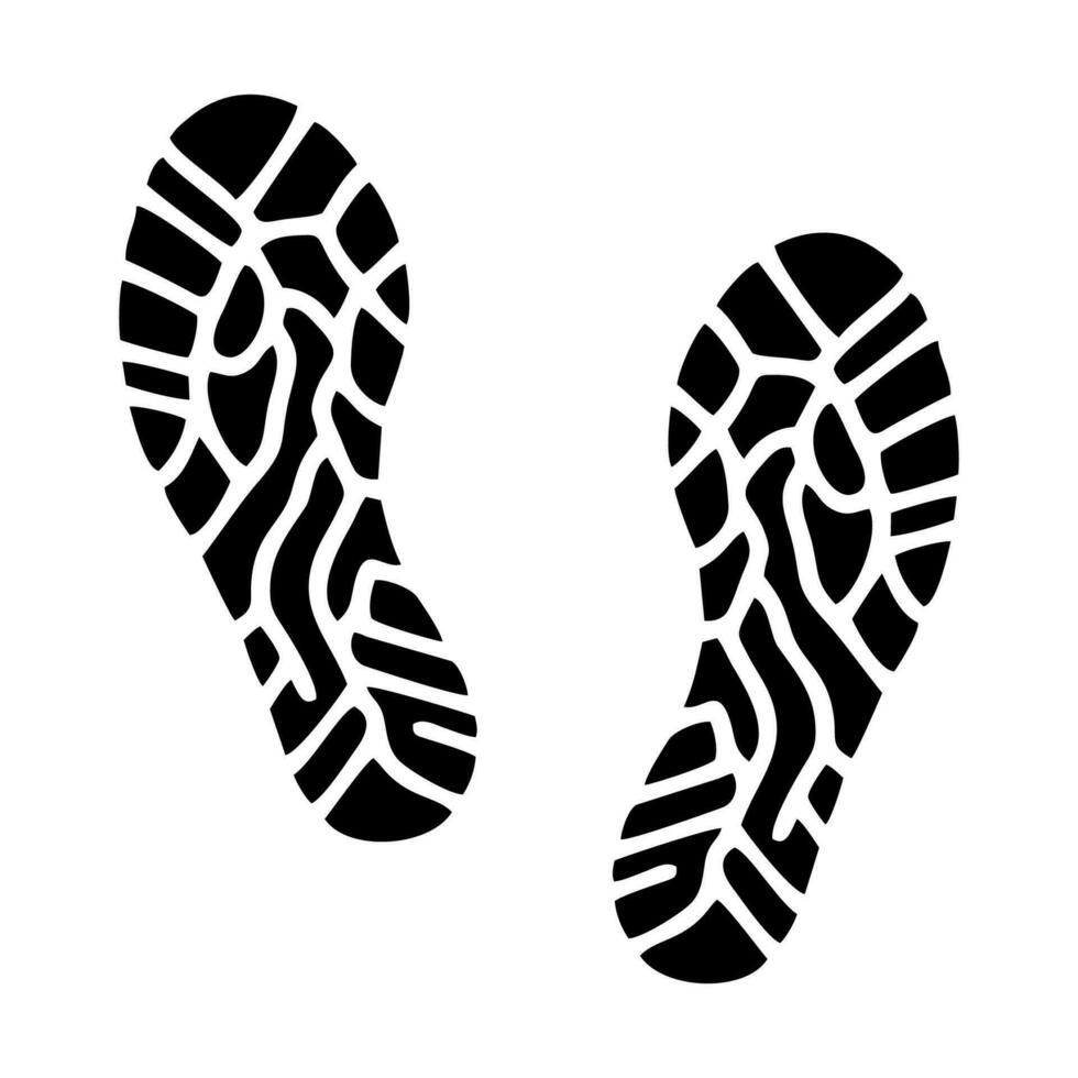 rennen schoenen voet afdrukken afdruk. sport schoen voetafdruk icoon. vector illustratie