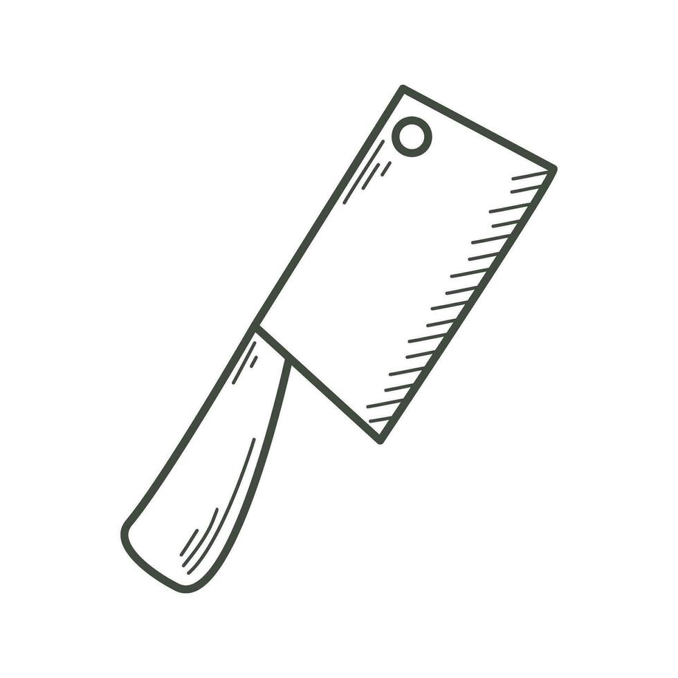 groot culinaire mes voor snijdend vlees tekening schetsen stijl vector