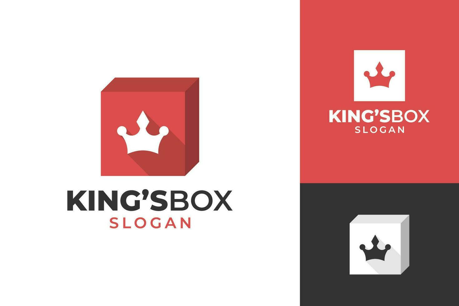 koning Koninklijk koningin doos gemakkelijk modern vector logo ontwerp