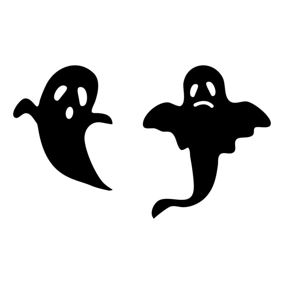 silhouet geest Aan wit achtergrond voor creëren halloween ontwerpen. vector illustratie