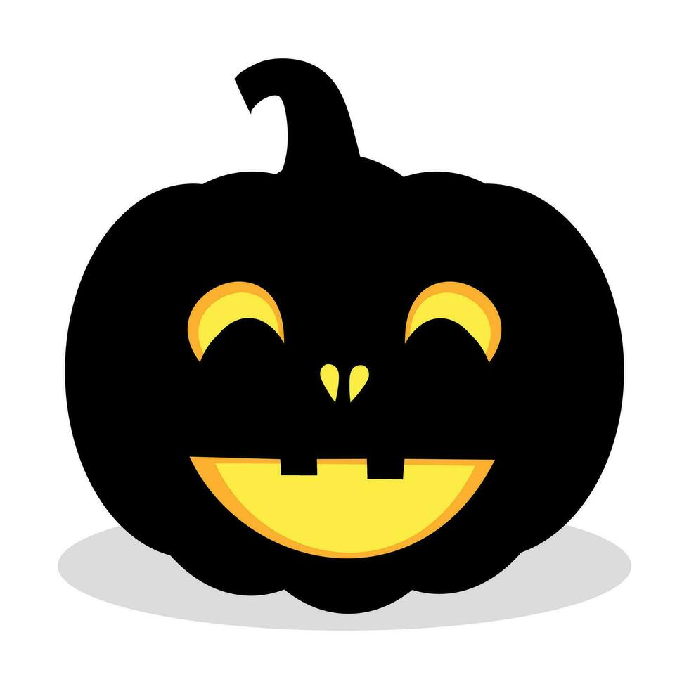 zwart halloween pompoen geïsoleerd Aan wit achtergrond. vector illustratie