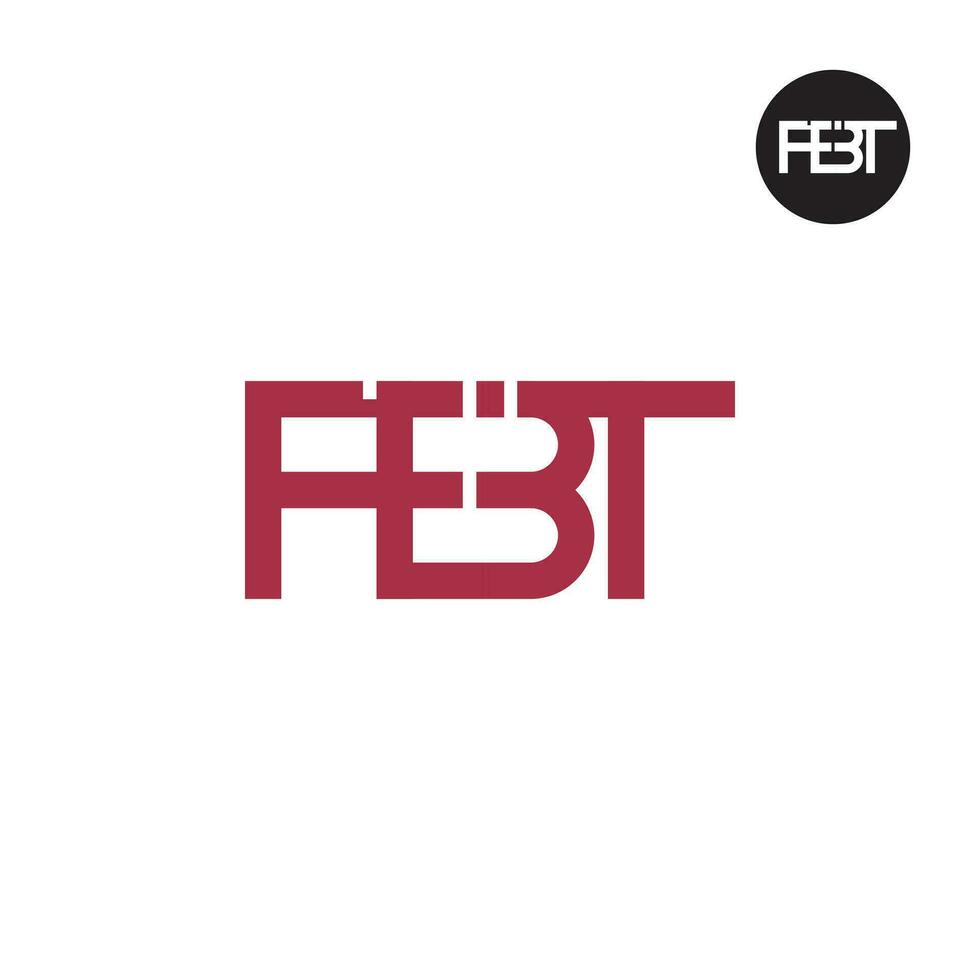 brief fbt monogram logo ontwerp vector