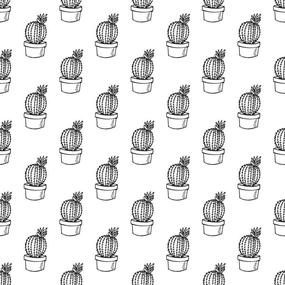 naadloos patroon met cactus tekening voor decoratief afdrukken, omhulsel papier, groet kaarten en kleding stof vector