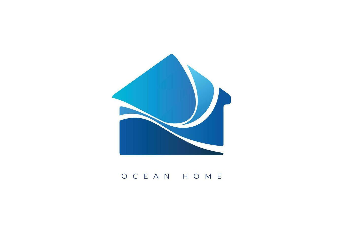 oceaan huis logo vector